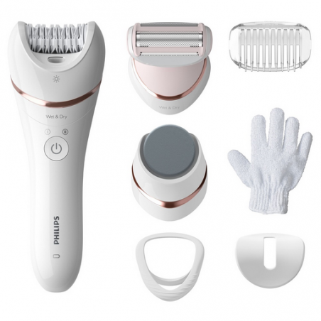 Depiladora Epilator Series 8000 BRE730/10 Wet & Dry (Branco/Rosa) - PHILIPS